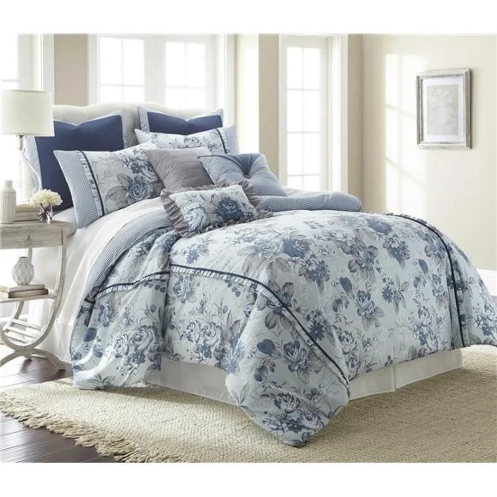 Amrapur Overseas | Farmhouse 8-Piece Floral Comforter Set (King)